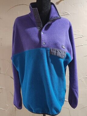 Patagonia Synchilla Fleece T Snap Pullover Small Purple Colorblock